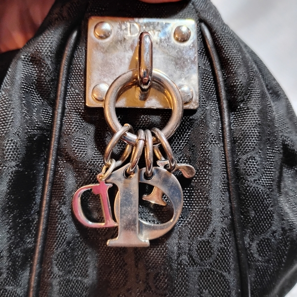 CHRISTIAN DIOR Black Canvas LOGO Bag - Picture 4 of 15